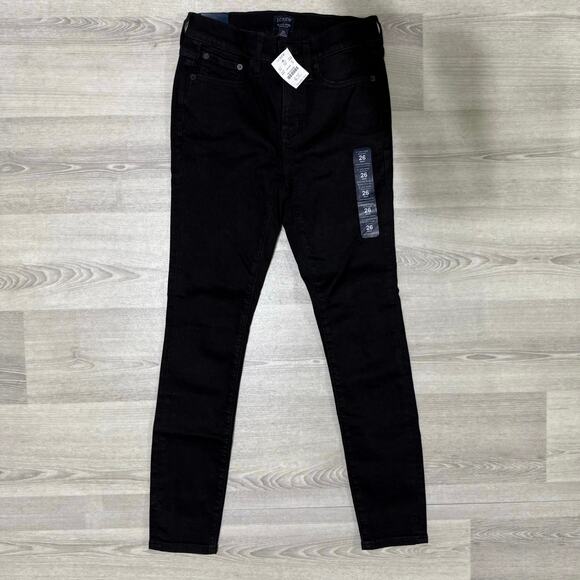 NWT J. Crew 8" Mid-Rise Black Skinny Jean in Signature Stretch Size 26 - Picture 2 of 6